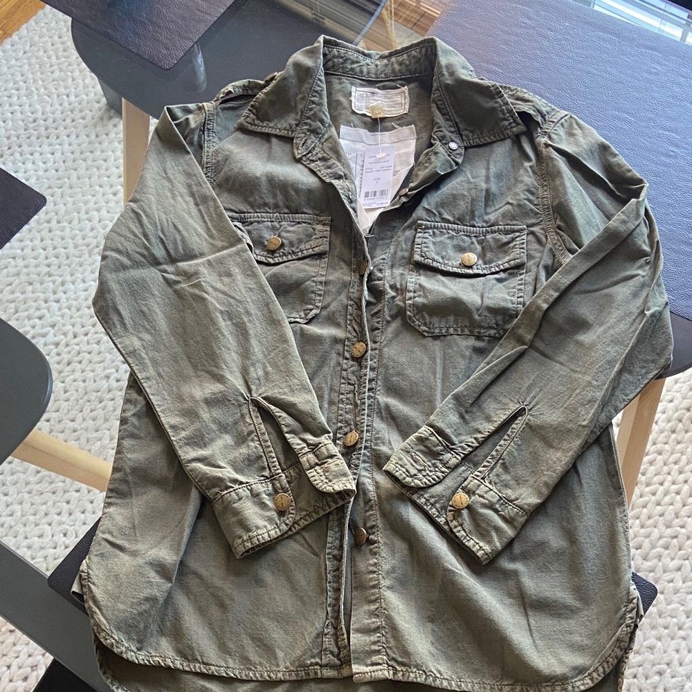 Current/Elliott Olive Green Military-Style Utility Jacket